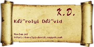 Károlyi Dávid névjegykártya