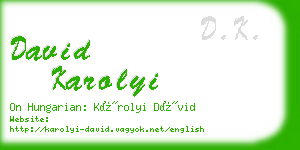 david karolyi business card